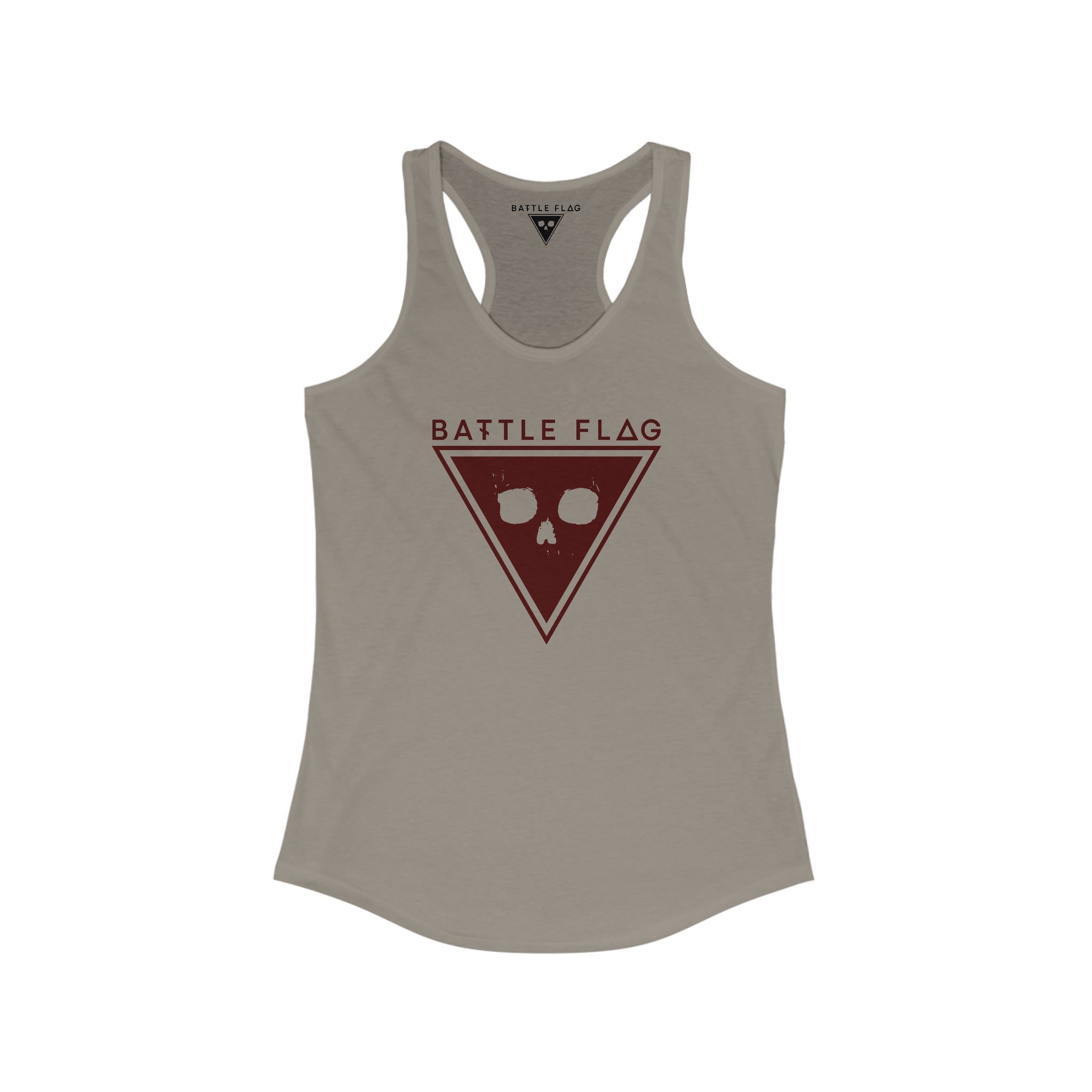 Battle Flag Women's Ideal Racerback Tank - Maroon Emblem