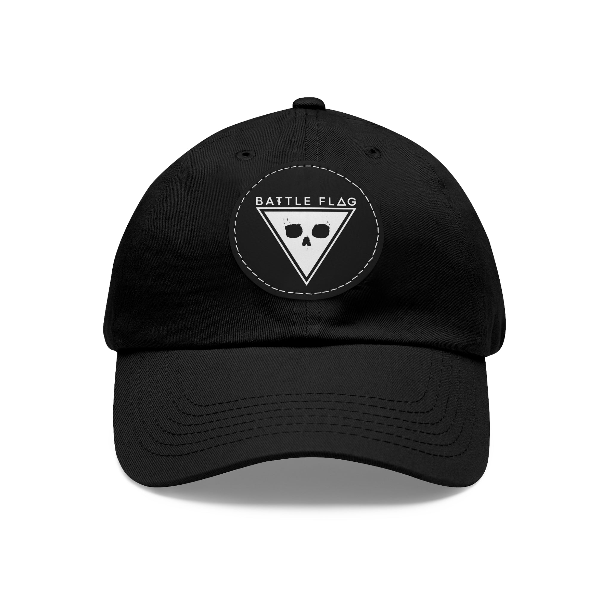 Battle Flag Hat with Leather Patch - White Emblem
