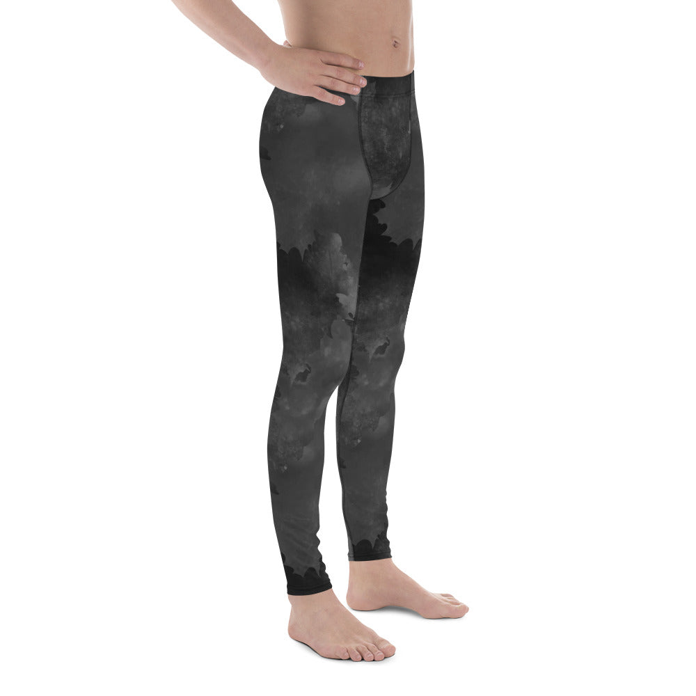 Grey Leaves Men's Leggings