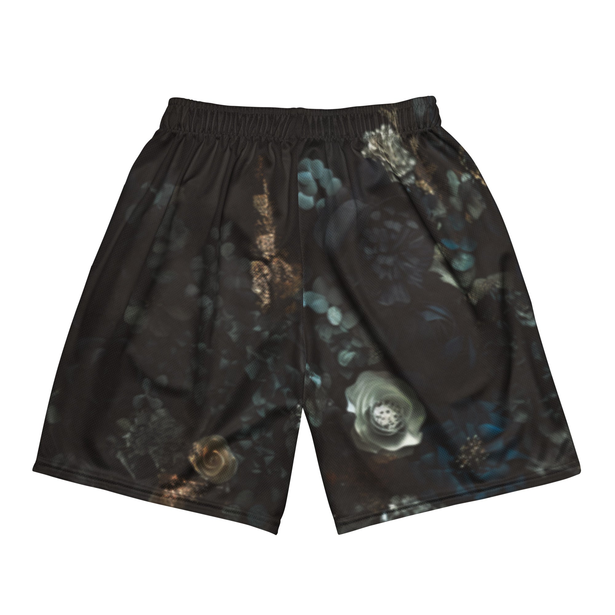Dark Floral Unisex Mesh Shorts