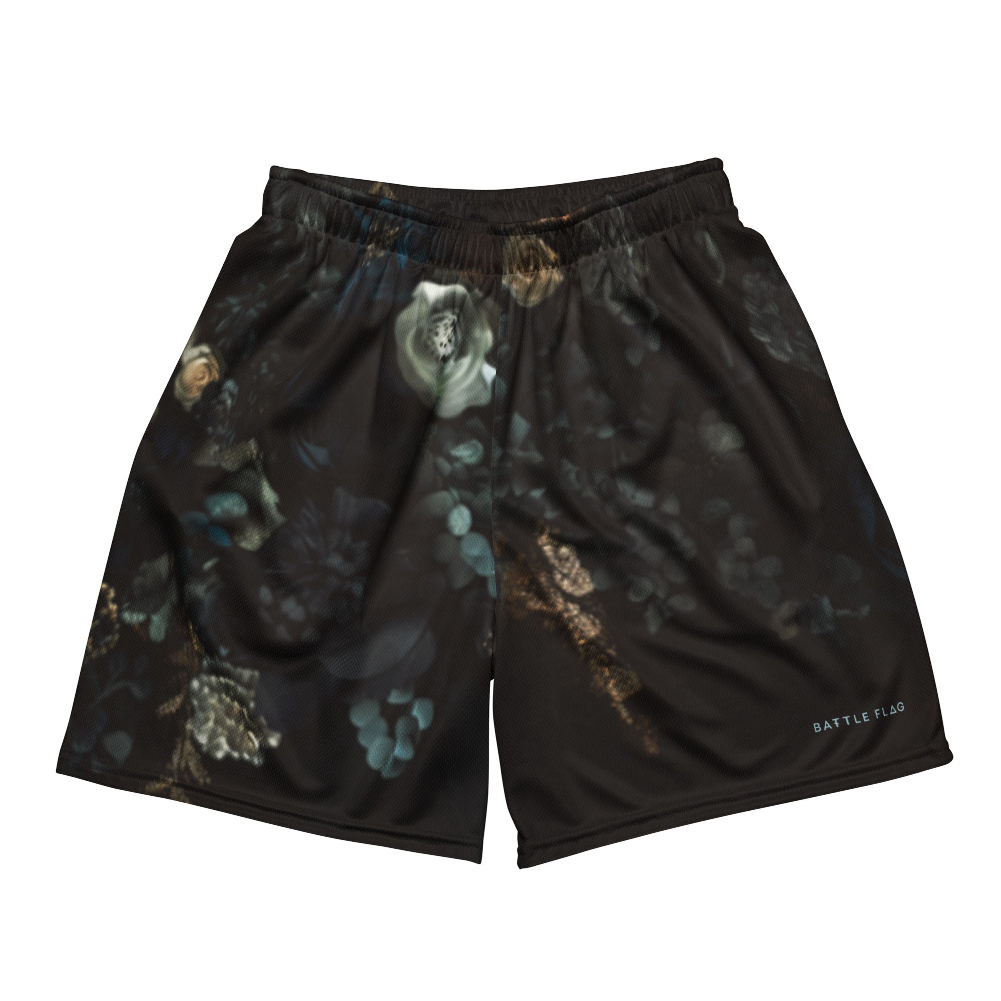 Dark Floral Unisex Mesh Shorts