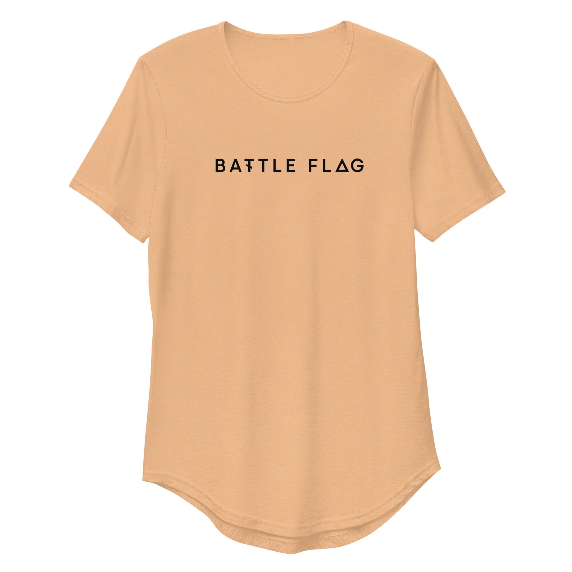 Battle Flag Men's Curved Hem T-Shirt - Black Logo