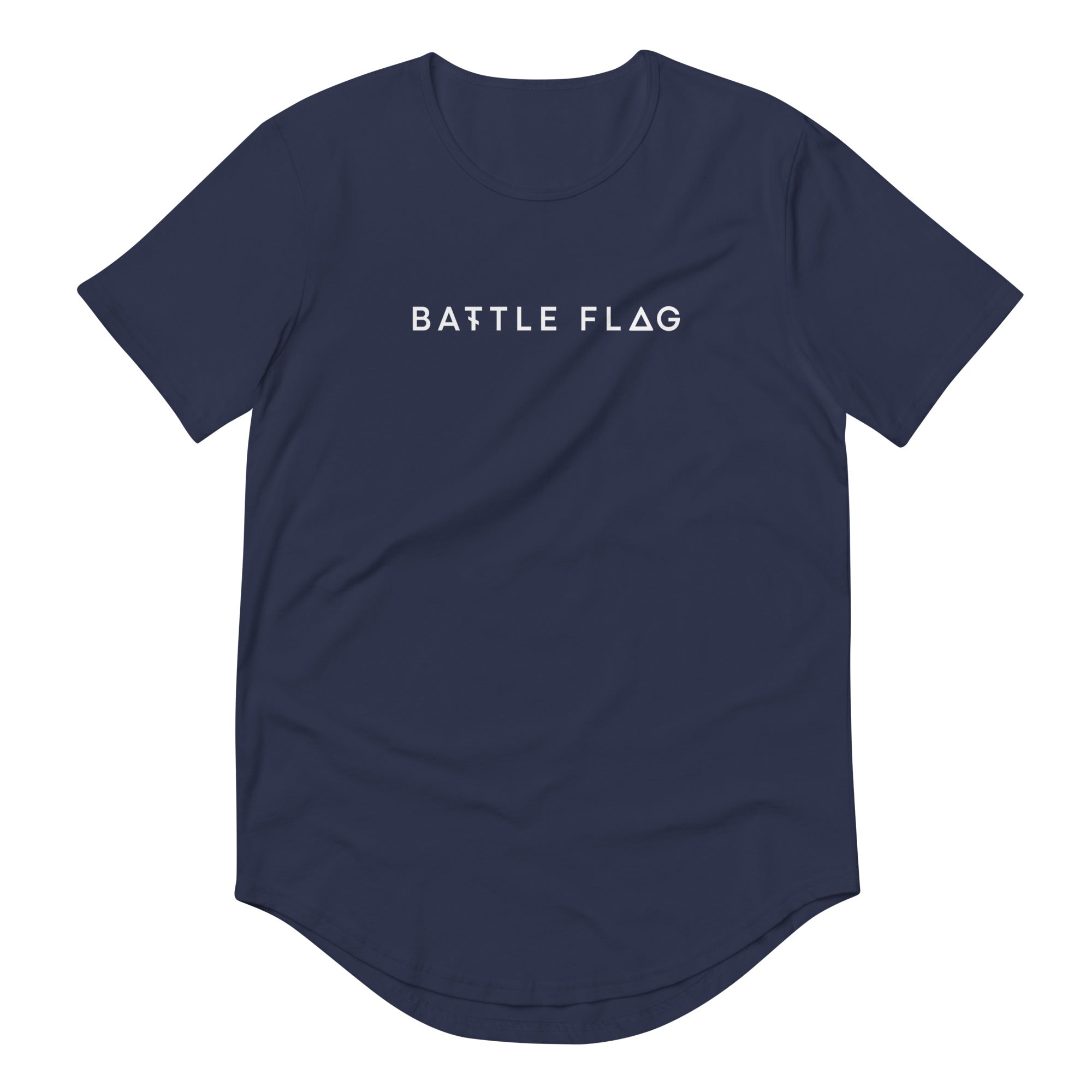 Battle Flag Men's Curved Hem T-Shirt - White Logo