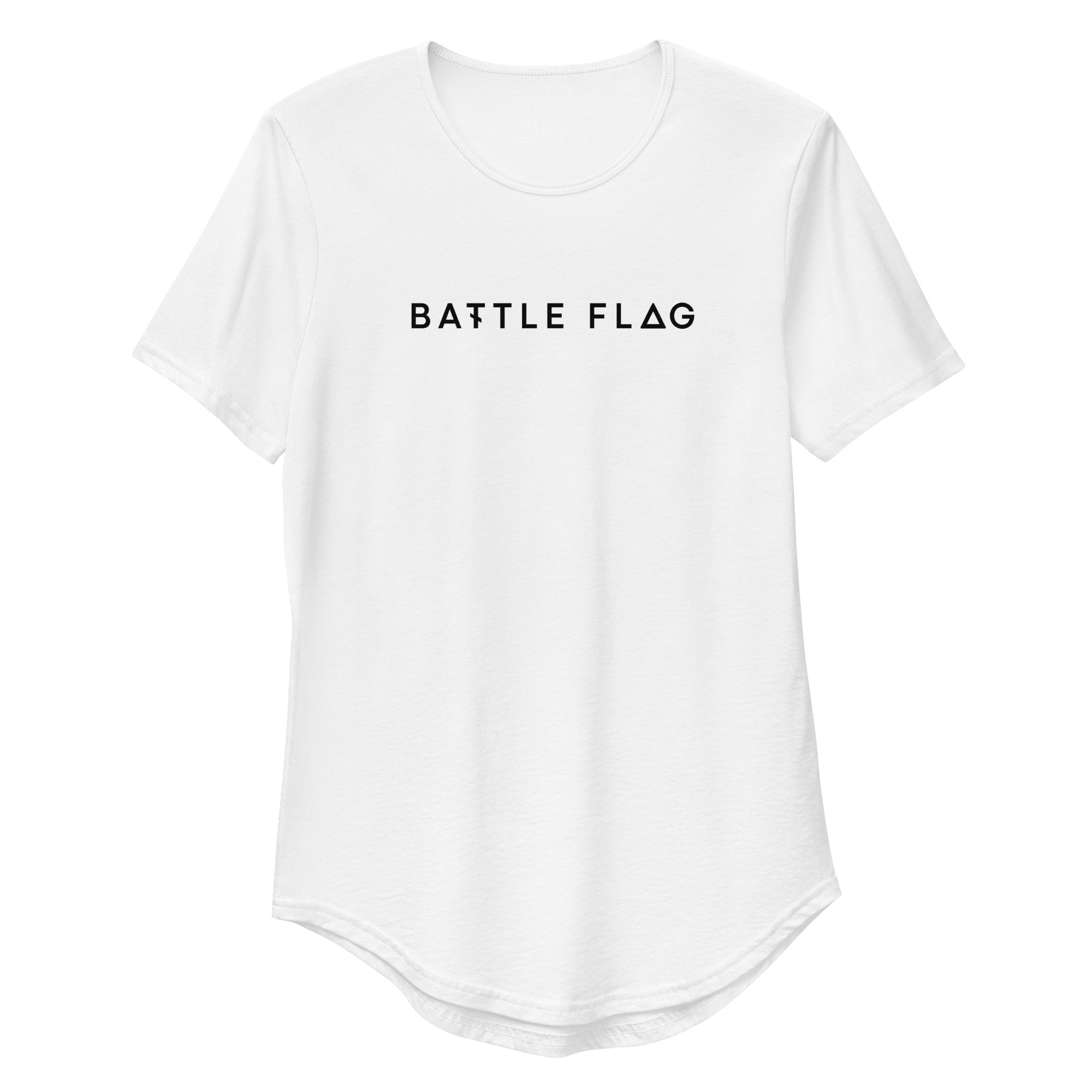 Battle Flag Men's Curved Hem T-Shirt - Black Logo