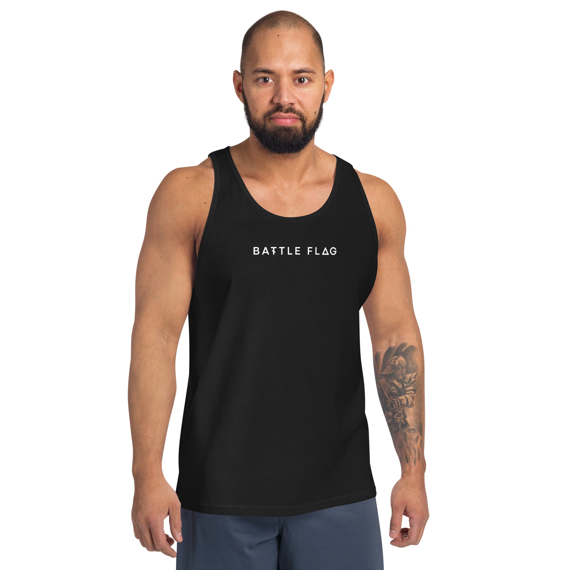 Battle Flag Unisex Tank Top - White Logo