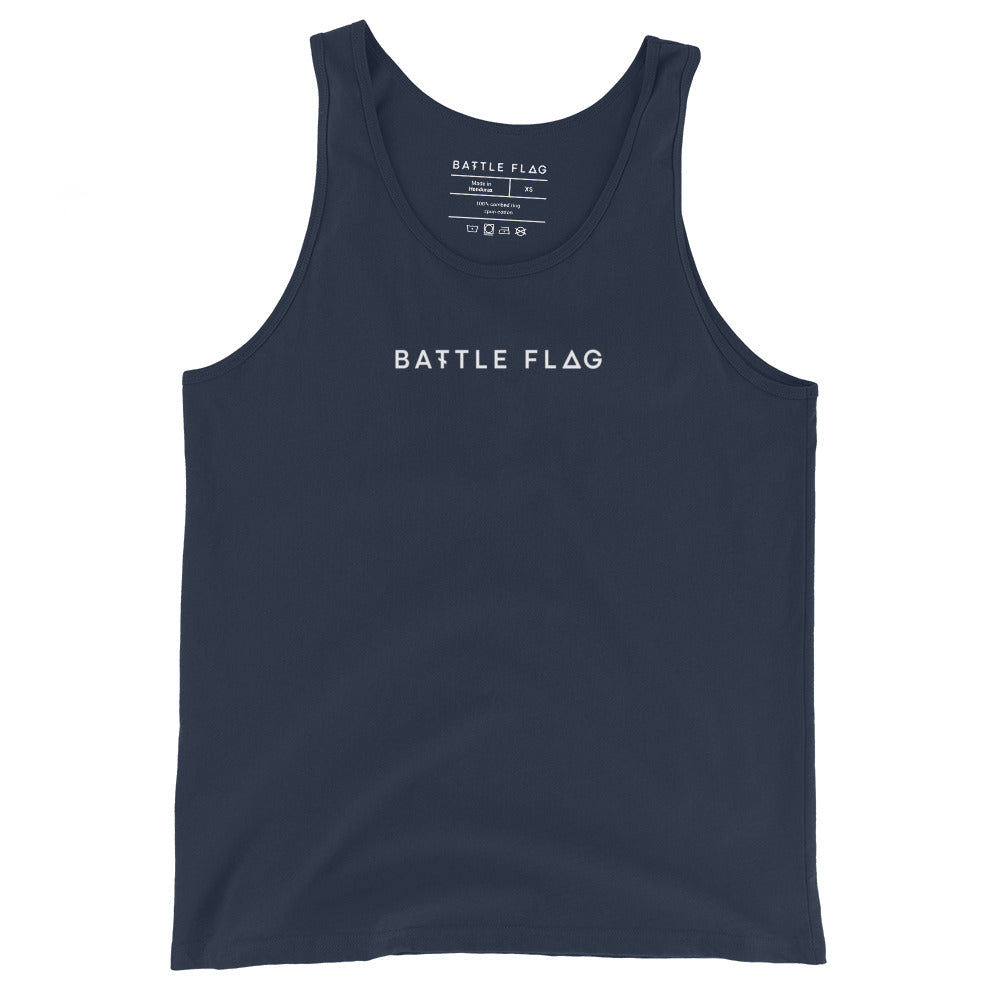 Battle Flag Unisex Tank Top - White Logo