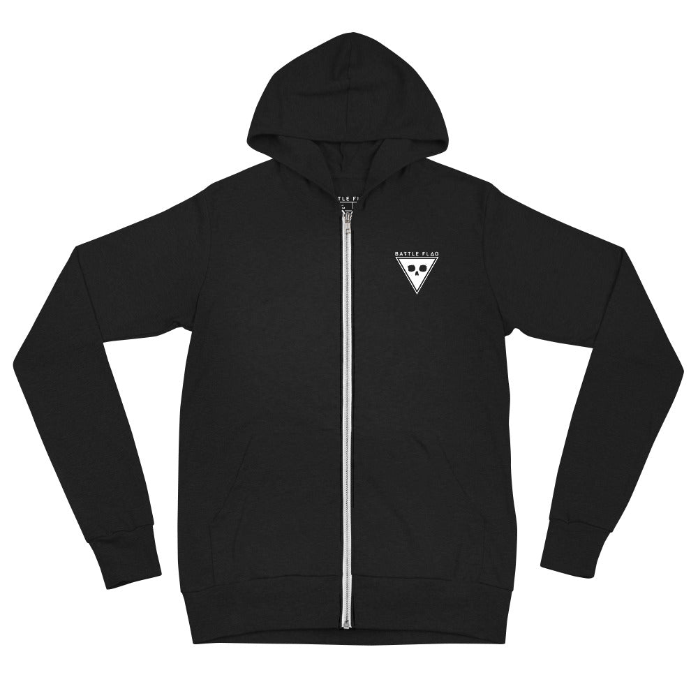 Battle Flag Unisex Zip Hoodie - Front Emblem