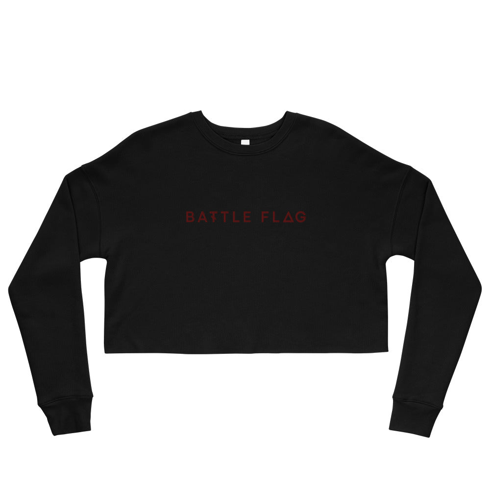 Logo Crop Sweatshirt - Red Embroidery